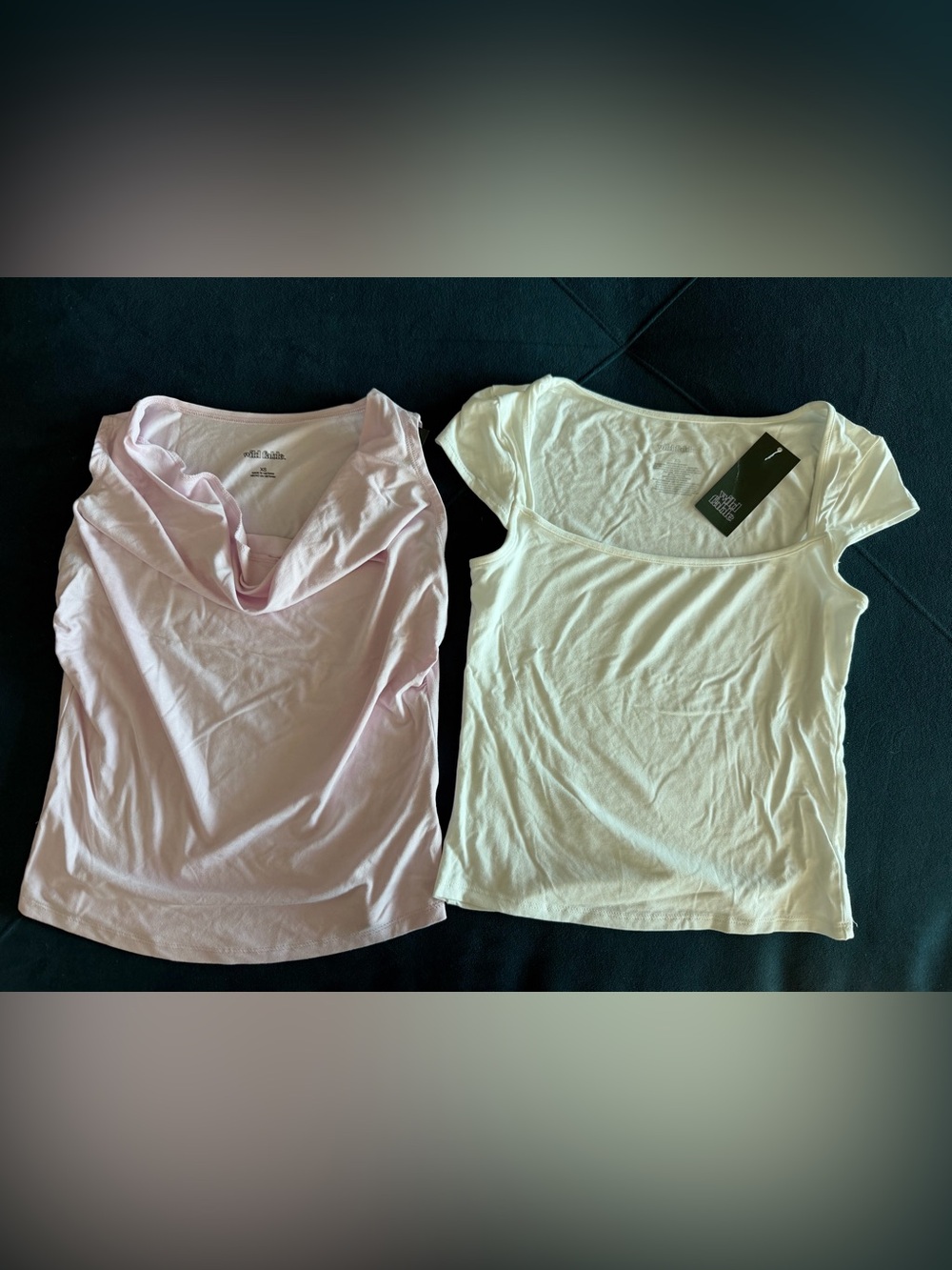 NWT Women's Scoop Neck Tees - Light Pink and White